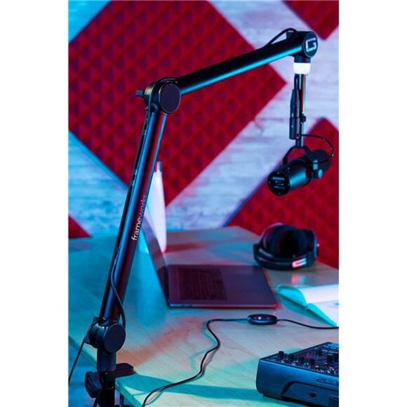 Professional Desktop Podcast Microphone Boom Stand with On-Air Indicator Light - Picture 2 of 6